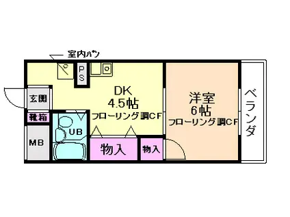 フローレンス小野原(1DK/1階)の間取り写真