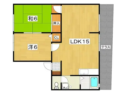 ドリームライフ(2LDK/1階)の間取り写真