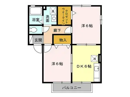 メゾンベール(2DK/2階)の間取り写真