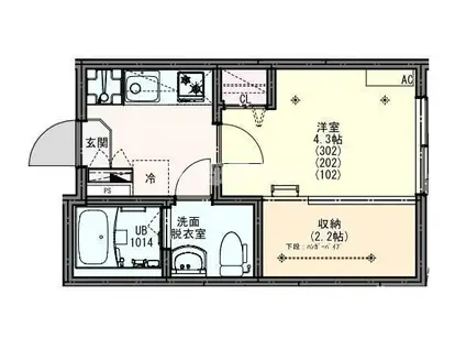 KEIAI RESIDENCE せんげん台II(1K/3階)の間取り写真