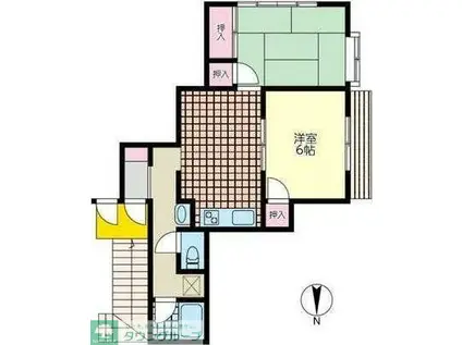 マガタニペナテス(2DK/2階)の間取り写真