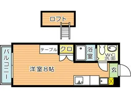 カリタスプラザ(ワンルーム/4階)の間取り写真