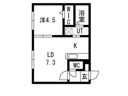 URBAN STAGE 北20条(1LDK/1階)の間取り写真