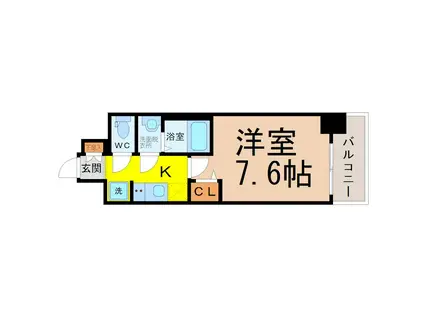 メイクスデザイン上前津(1K/9階)の間取り写真