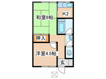 木村ハイツ(2K/2階)の間取り写真