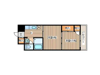 アーバンコート(2K/5階)の間取り写真