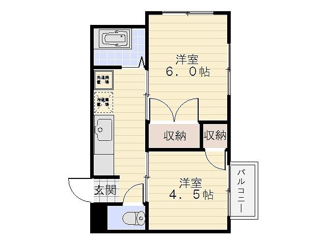 横横ハイツ(2K/2階)の間取り写真