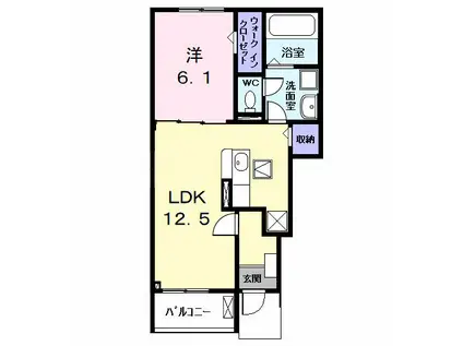 メゾン・ド・ラポール(1LDK/1階)の間取り写真