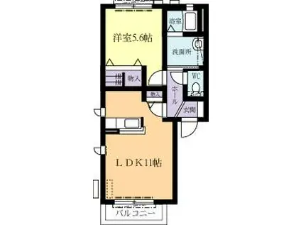 ツインヒルA(1LDK/1階)の間取り写真