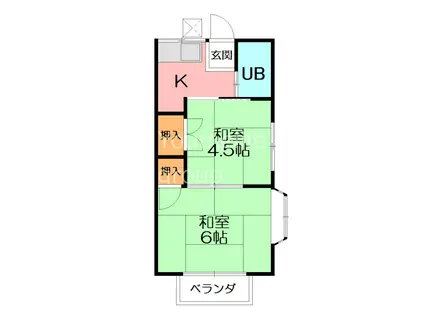 ニューセブンハイツ(2K/2階)の間取り写真