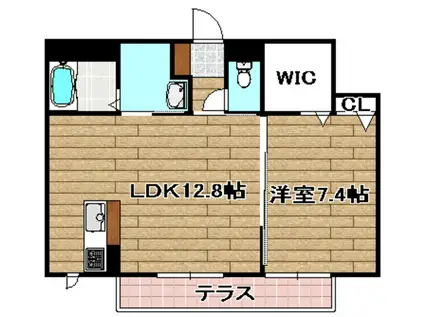 OCEANFOREST(1LDK/1階)の間取り写真