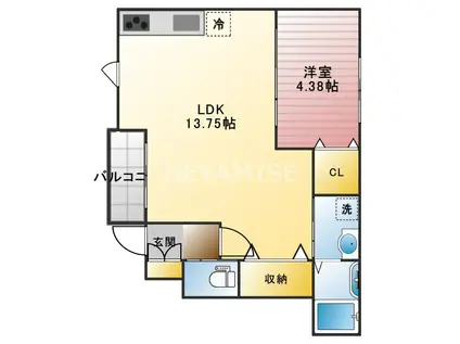 CAMMINOV(1LDK/1階)の間取り写真