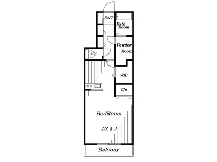 プランドール樹(ワンルーム/3階)の間取り写真