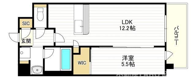 スプランディッド天王寺サウス(1LDK/2階)の間取り写真