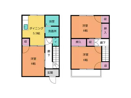 コーポレー561(3K/1階)の間取り写真