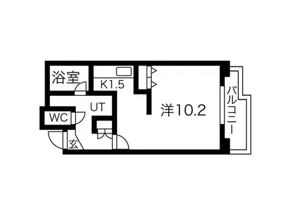 ポレール北大館(1K/8階)の間取り写真
