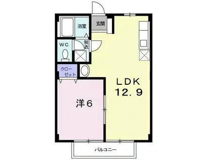 プレアデス(1LDK/2階)の間取り写真