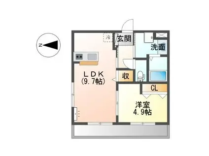 コンフォートKII(1LDK/2階)の間取り写真