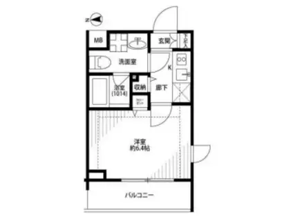 プレール・ドゥーク上高井戸(1K/1階)の間取り写真