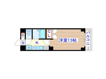 リエス若林(1K/5階)の間取り写真