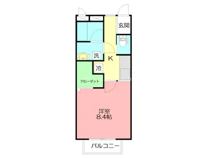 パレット39 B棟(1K/3階)の間取り写真