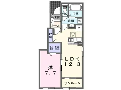 グラース ミー(1LDK/1階)の間取り写真