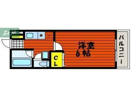 ファンガーデン(1K/2階)の間取り写真