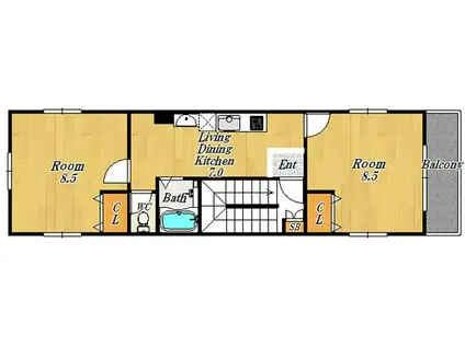 グレース(2DK/5階)の間取り写真