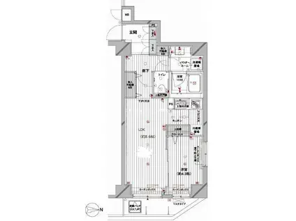 メインステージ蔵前(1LDK/2階)の間取り写真