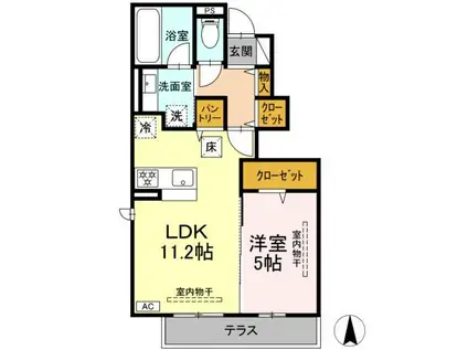 メゾン春陽(1LDK/1階)の間取り写真
