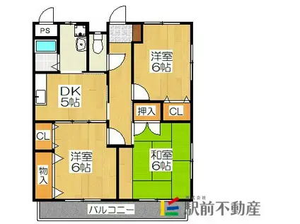 コーポ塚本(3DK/1階)の間取り写真
