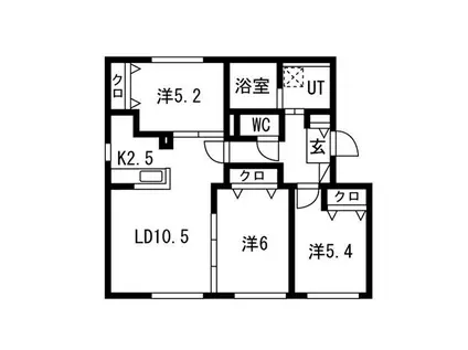 GLACIA N32(3LDK/4階)の間取り写真
