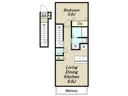 ベルメゾン・T(1LDK/2階)の間取り写真