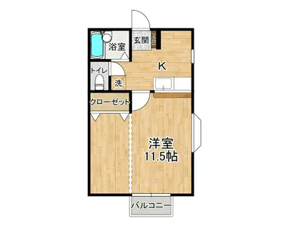 フラワーコート(1K/1階)の間取り写真