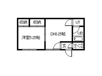 豊岡10.10ハイツ(1DK/1階)の間取り写真