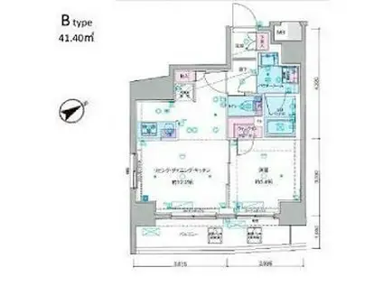 ジェノヴィア浅草蔵前スカイガーデン(1LDK/11階)の間取り写真