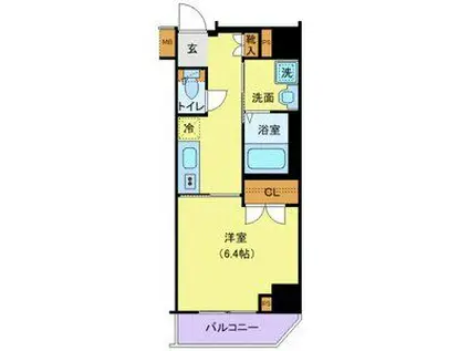 ARKMARK等々力(1K/3階)の間取り写真