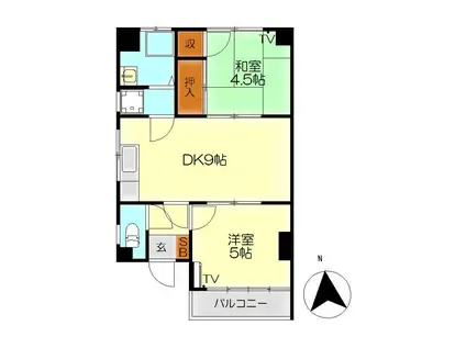 下垣内ビル(2DK/2階)の間取り写真