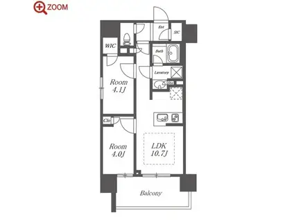 オープンレジデンシア栄本町通(2LDK/2階)の間取り写真