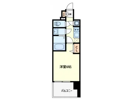 レジュールアッシュOSAKA新深江(1K/7階)の間取り写真