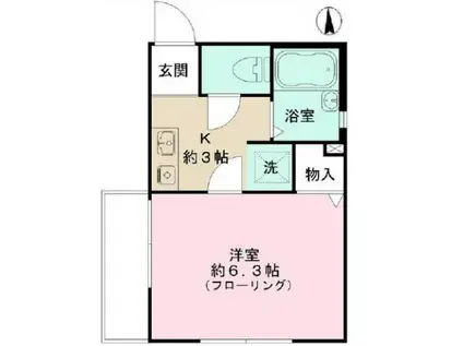 トキワハイツ(1K/2階)の間取り写真