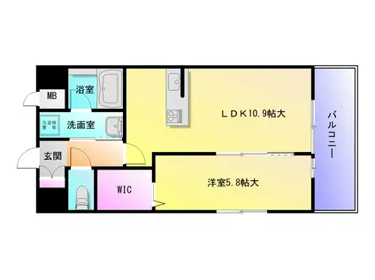 フェリシア宮町(1LDK/3階)の間取り写真