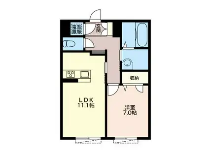 FORENA VILLA(1LDK/1階)の間取り写真