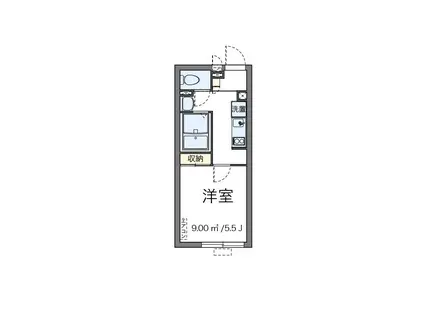 リーブス 梅屋敷(1K/1階)の間取り写真