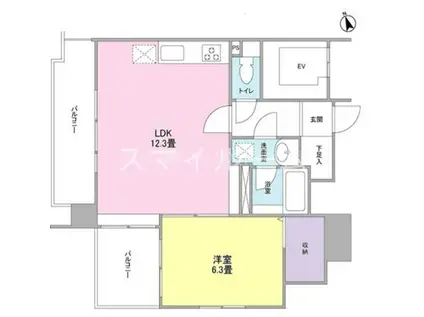 DREAM ATLAS 樹心(1LDK/7階)の間取り写真