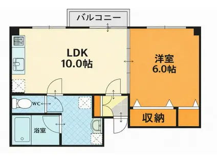 上重ビル(1LDK/3階)の間取り写真