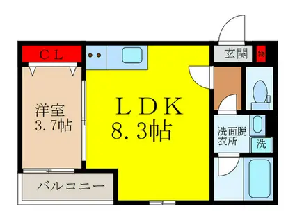 DOLCE VITA 池田(1LDK/1階)の間取り写真