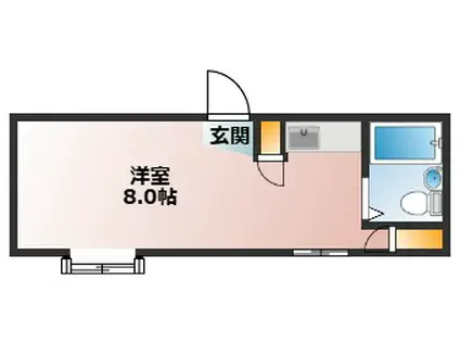 サウス LAKE(ワンルーム/2階)の間取り写真