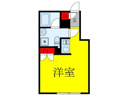 王子本町2丁目北棟(ワンルーム/1階)の間取り写真