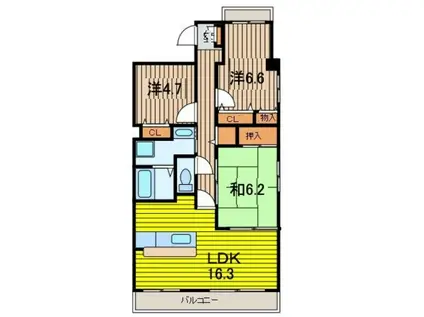 コーポレート浦和別所(3LDK/1階)の間取り写真